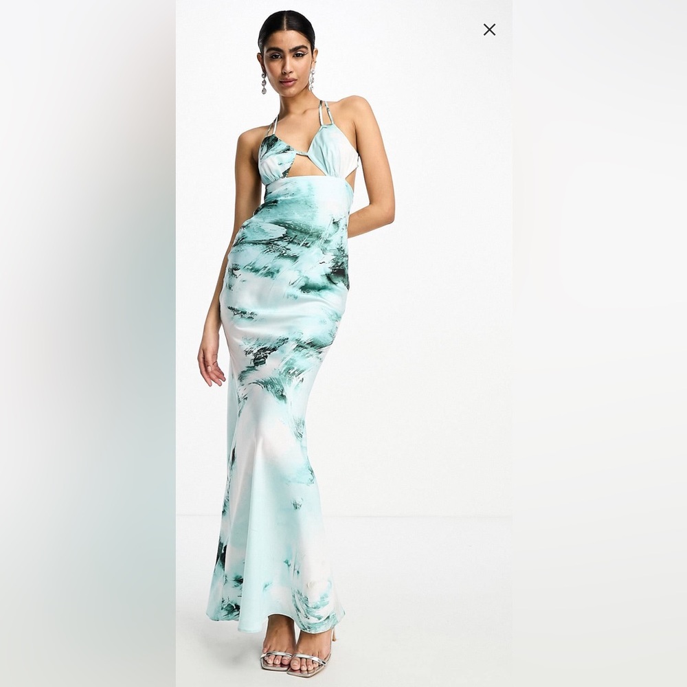 ASOS blue watercolor gown - Sz 14